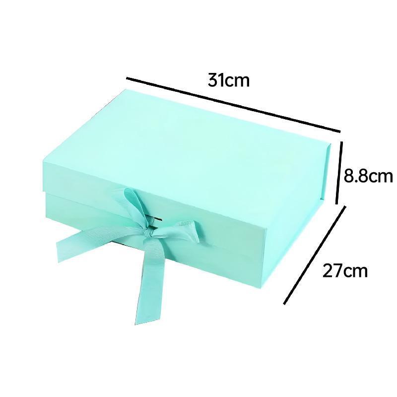 Elegant Ribbon Flip Folding Gift Boxes Multiple Colors High-Quality Cardboard - Orange V528-GIFT-BOX-5PCS-31-27-88-ORANGE-991156