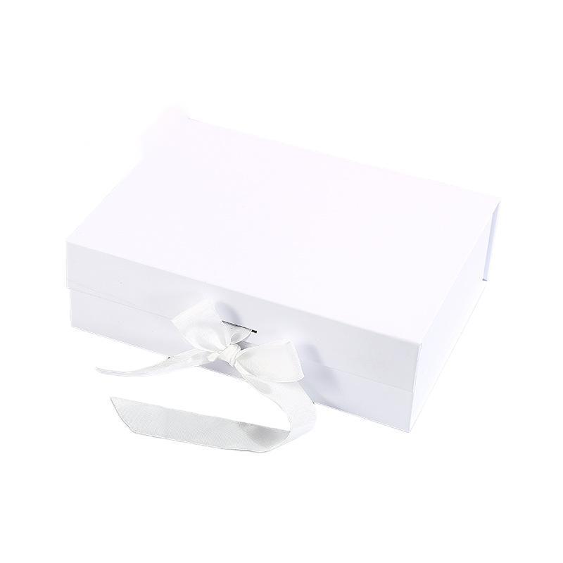 Elegant Ribbon Flip Folding Gift Boxes Multiple Colors High-Quality Cardboard - Orange V528-GIFT-BOX-5PCS-31-27-88-ORANGE-991156