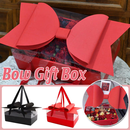 Clear Handheld Flower Gift Box Bow Fruit Flower Packaging Display Box Floral - Red V528-GIFT-BOX-RED-366786