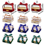 Acrylic Gift Box Clear Souvenir Display Case Bow Storage Container for Packaging - Red - L V528-GIFT-BOX-RED-L-710285