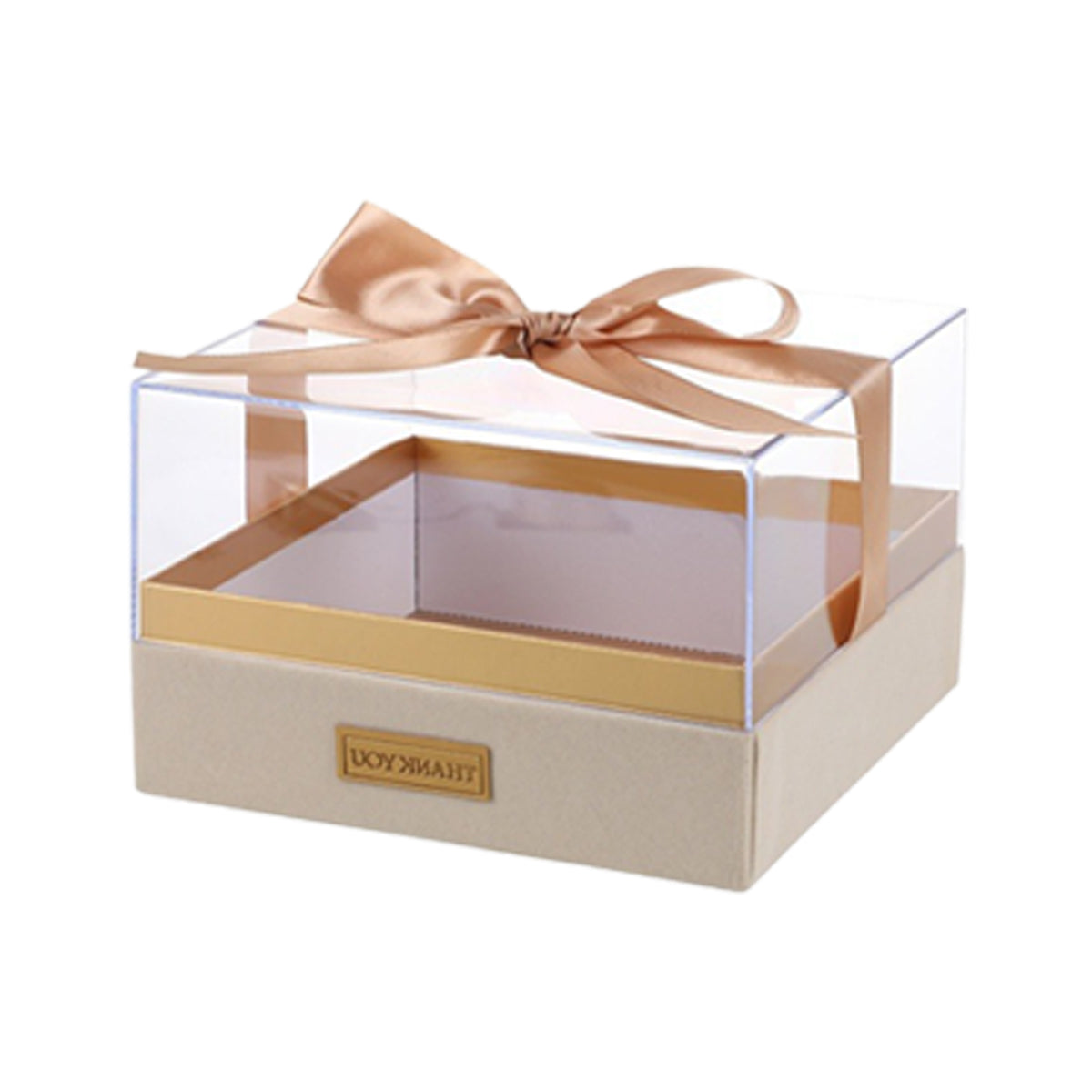 Acrylic Gift Box Clear Souvenir Display Case Bow Storage Container for Packaging - Red - L V528-GIFT-BOX-RED-L-710285