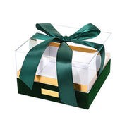 Acrylic Gift Box Clear Souvenir Display Case Bow Storage Container for Packaging - Red - L V528-GIFT-BOX-RED-L-710285