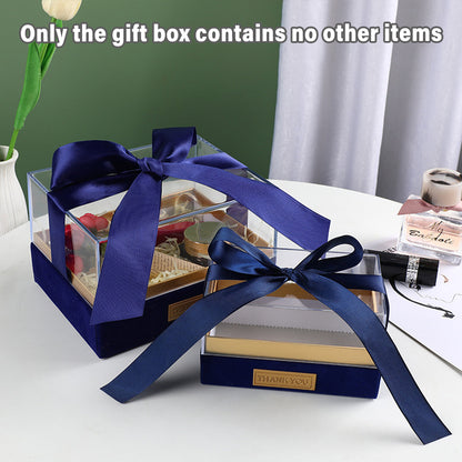 Acrylic Gift Box Clear Souvenir Display Case Bow Storage Container for Packaging - Red - M V528-GIFT-BOX-RED-M-987004