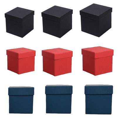 Square Gift Boxes 8pcs Empty Packaging Boxes for Favour Party Wedding Storage - Black-12x12cm V528-GIFTBOX-8PCS-BLACK-12-100304
