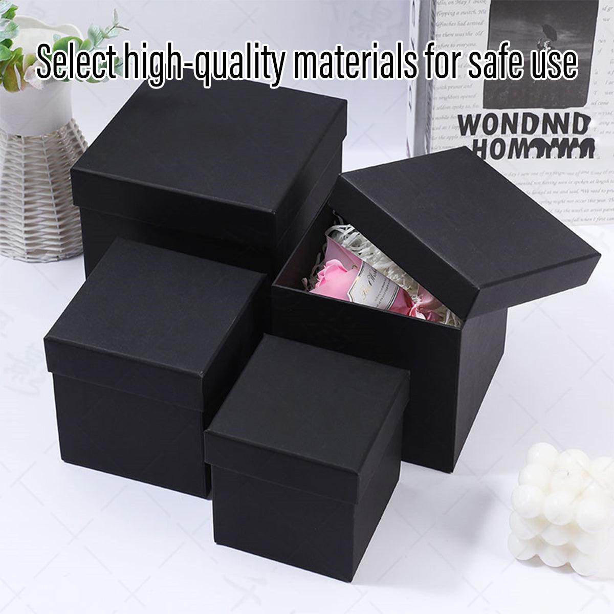Square Gift Boxes 8pcs Empty Packaging Boxes for Favour Party Wedding Storage - Black-12x12cm V528-GIFTBOX-8PCS-BLACK-12-100304