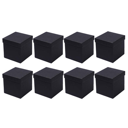 Square Gift Boxes 8pcs Empty Packaging Boxes for Favour Party Wedding Storage - Black-12x12cm V528-GIFTBOX-8PCS-BLACK-12-100304