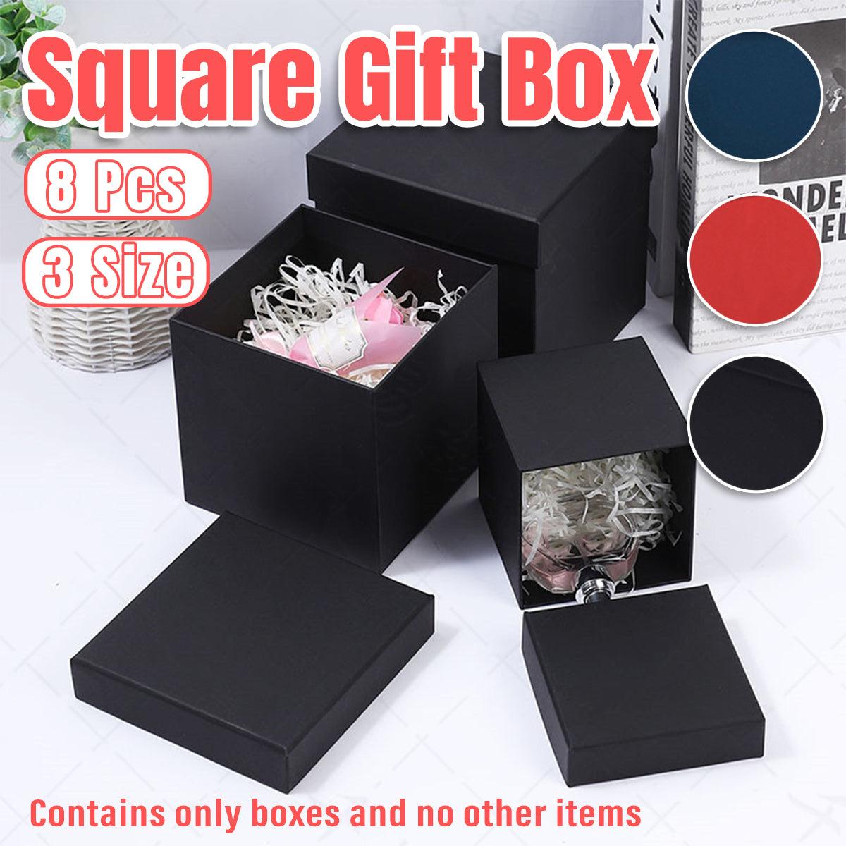 Square Gift Boxes 8pcs Empty Packaging Boxes for Favour Party Wedding Storage - Red-20x16.5cm V528-GIFTBOX-8PCS-RED-20-885720