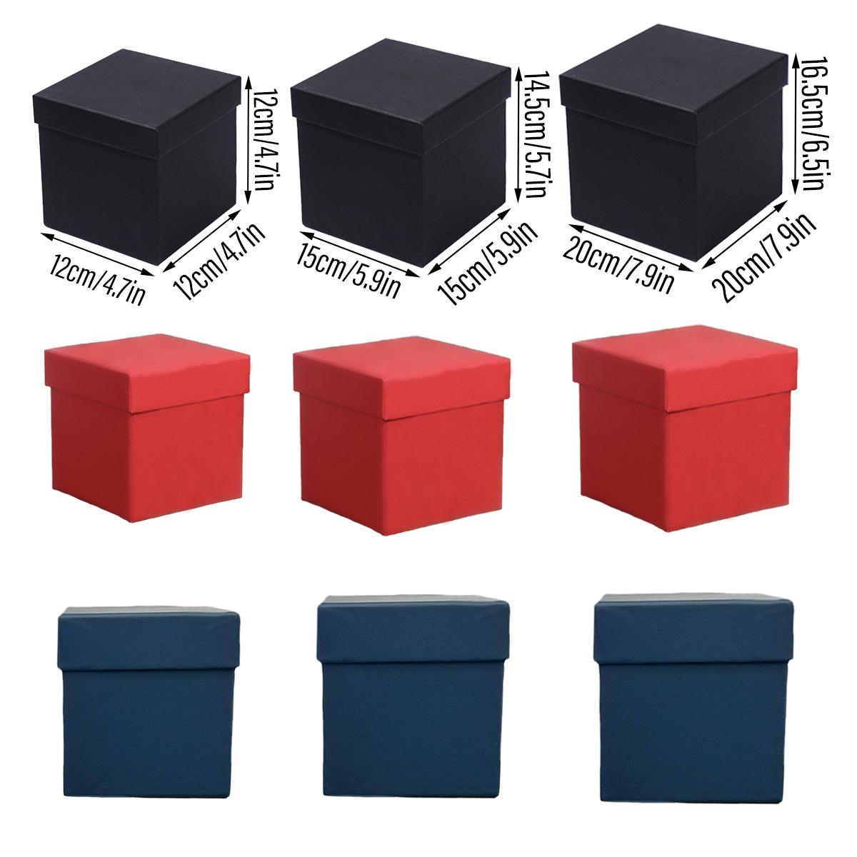 Square Gift Boxes 8pcs Empty Packaging Boxes for Favour Party Wedding Storage - Red-20x16.5cm V528-GIFTBOX-8PCS-RED-20-885720