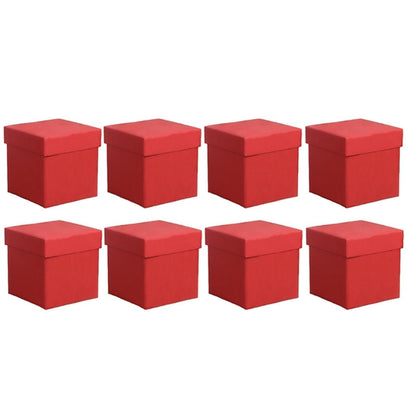 Square Gift Boxes 8pcs Empty Packaging Boxes for Favour Party Wedding Storage - Red-20x16.5cm V528-GIFTBOX-8PCS-RED-20-885720