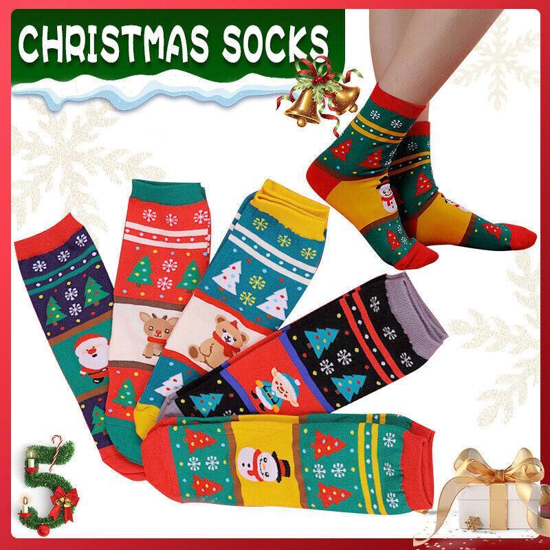 Christmas Socks Santa Reindeer Snowman Pattern Xmas Party Gift Stockings - Snowman V528-GIFTSTOCK-SNOWMAN-258463