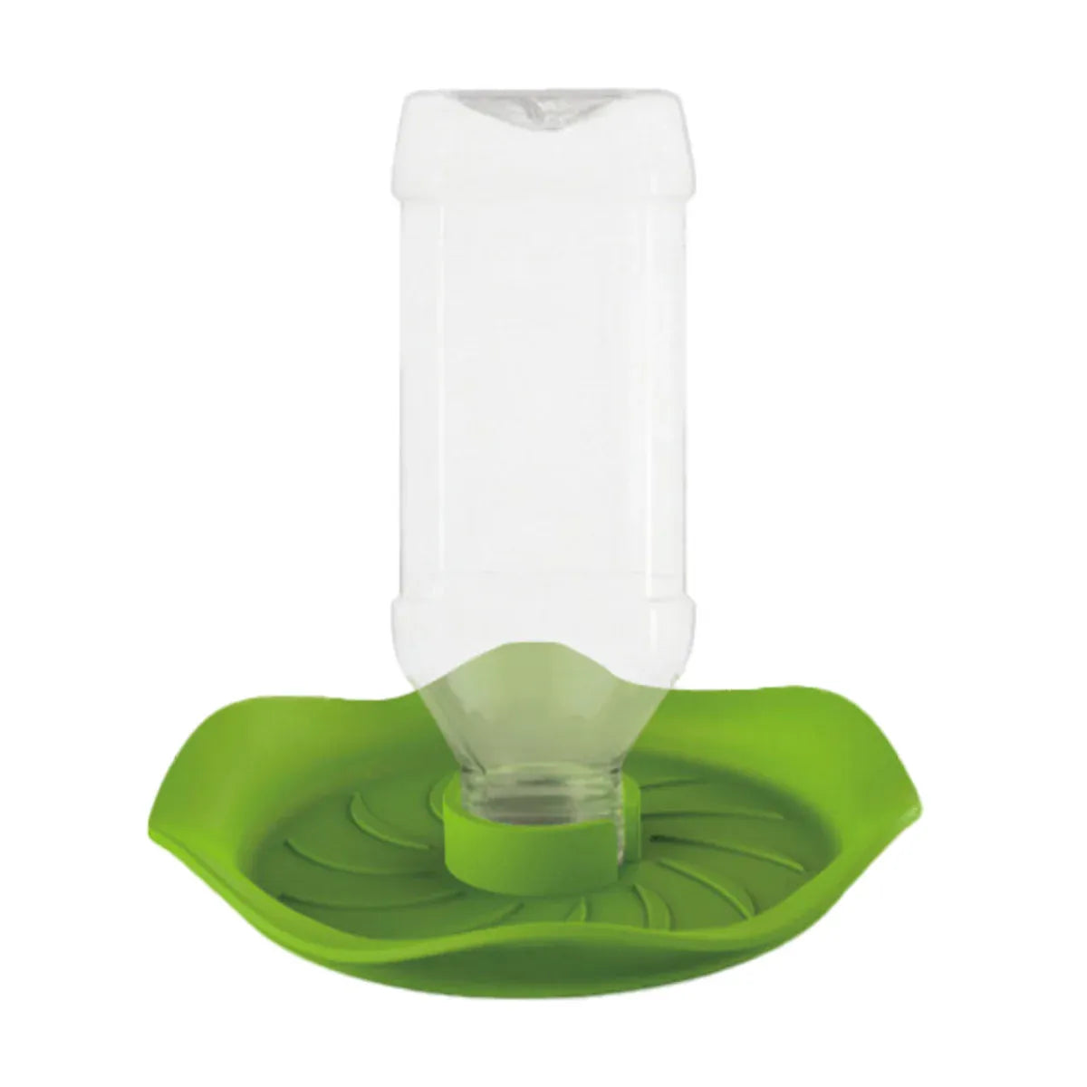 Reptile Water Bowl with Bottle for Lizard Gecko Snake Inverted Bottle Dispenser - Green Lotus Leaf V528-GIVE-GREEN-NW-16-218325