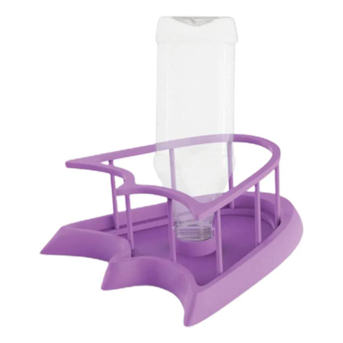 Reptile Water Bowl with Bottle for Lizard Gecko Snake Inverted Bottle Dispenser - Purple Platform L V528-GIVE-PURPLE-NW-13-442519