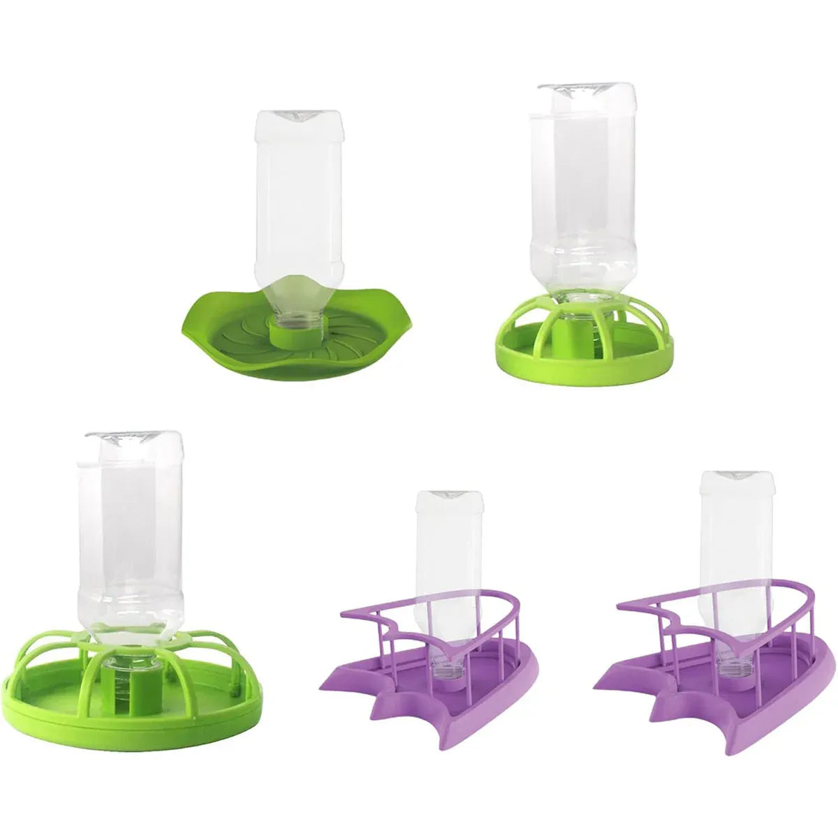 Reptile Water Bowl with Bottle for Lizard Gecko Snake Inverted Bottle Dispenser - Purple Platform L V528-GIVE-PURPLE-NW-13-442519