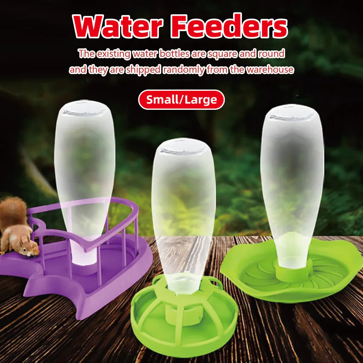 Reptile Water Bowl with Bottle for Lizard Gecko Snake Inverted Bottle Dispenser - Purple Platform S V528-GIVE-PURPLE-NW-14-867028