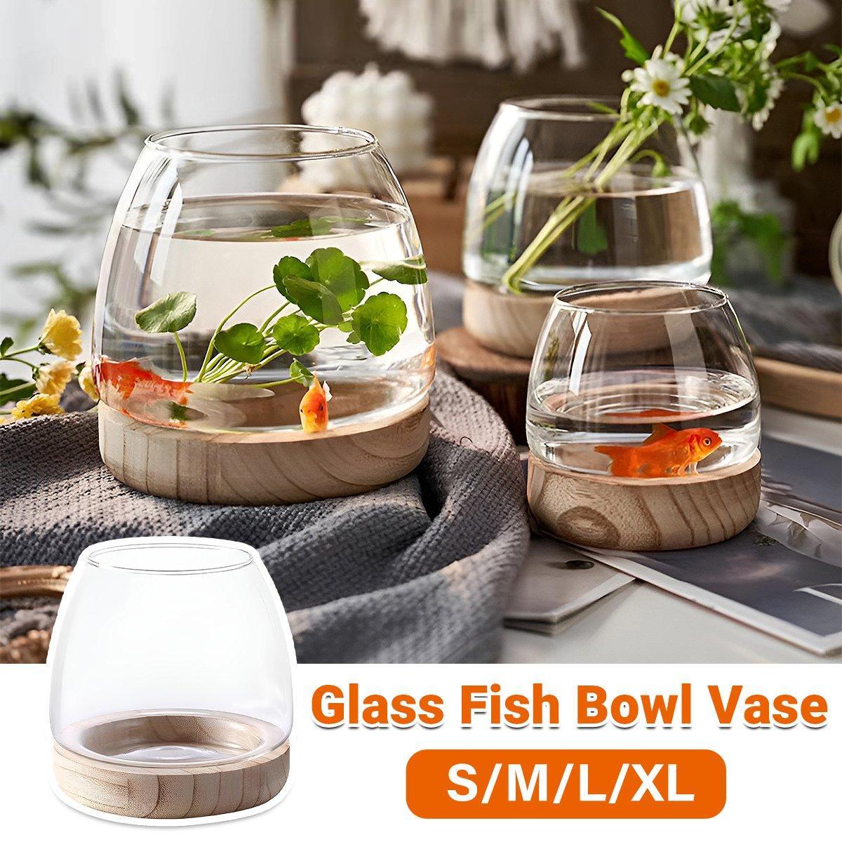 Japanese Style Small Glass Vases Fish Tank for Elegant Home Decor - L V528-GLASS-AQUARIUM-L-328858