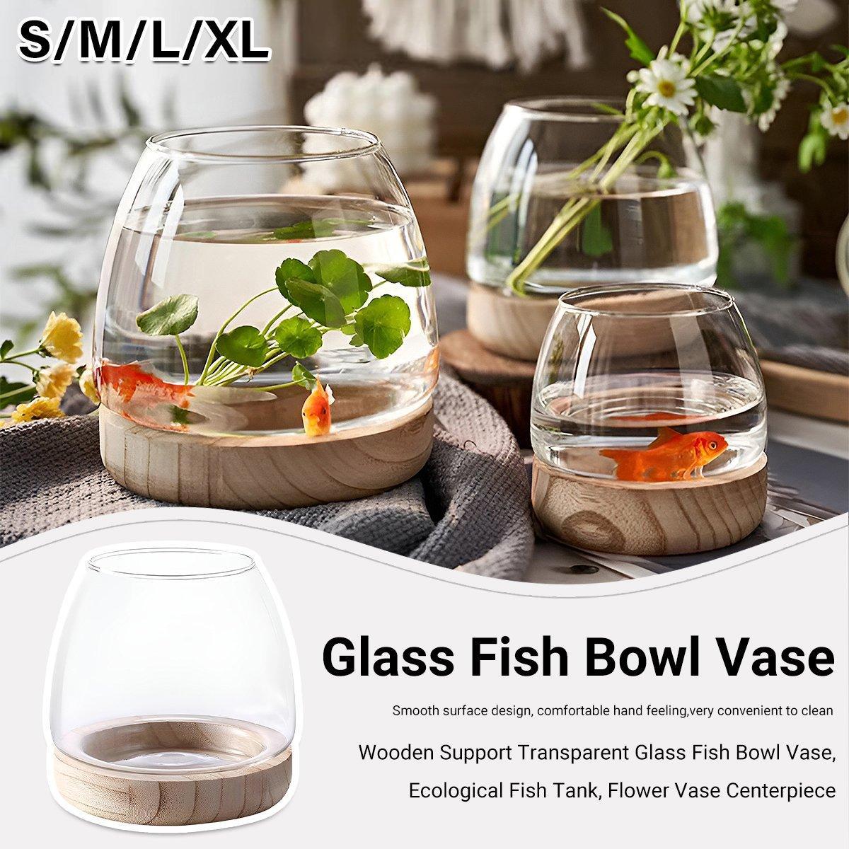 Japanese Style Small Glass Vases Fish Tank for Elegant Home Decor - L V528-GLASS-AQUARIUM-L-328858