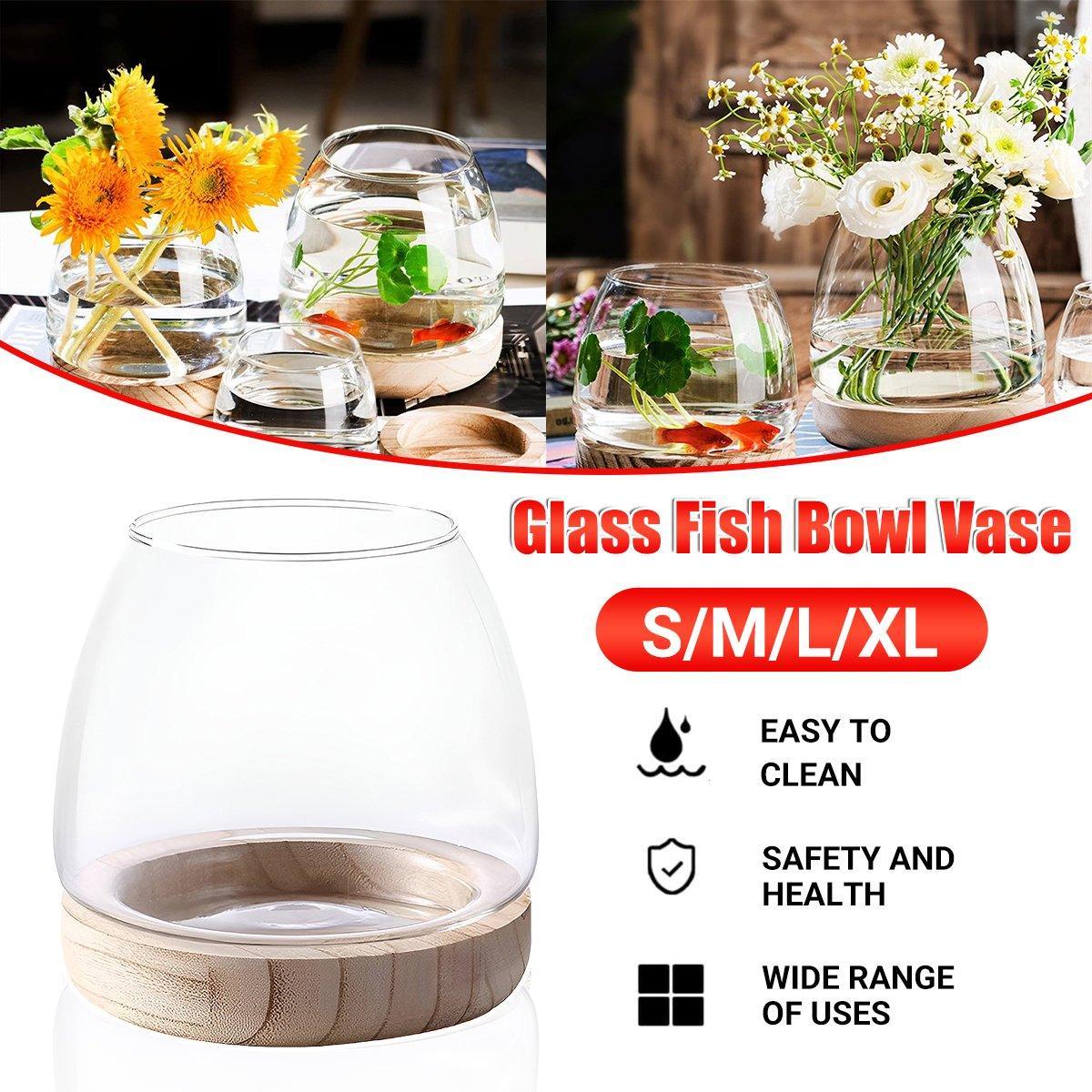 Japanese Style Small Glass Vases Fish Tank for Elegant Home Decor - S V528-GLASS-AQUARIUM-S-317243