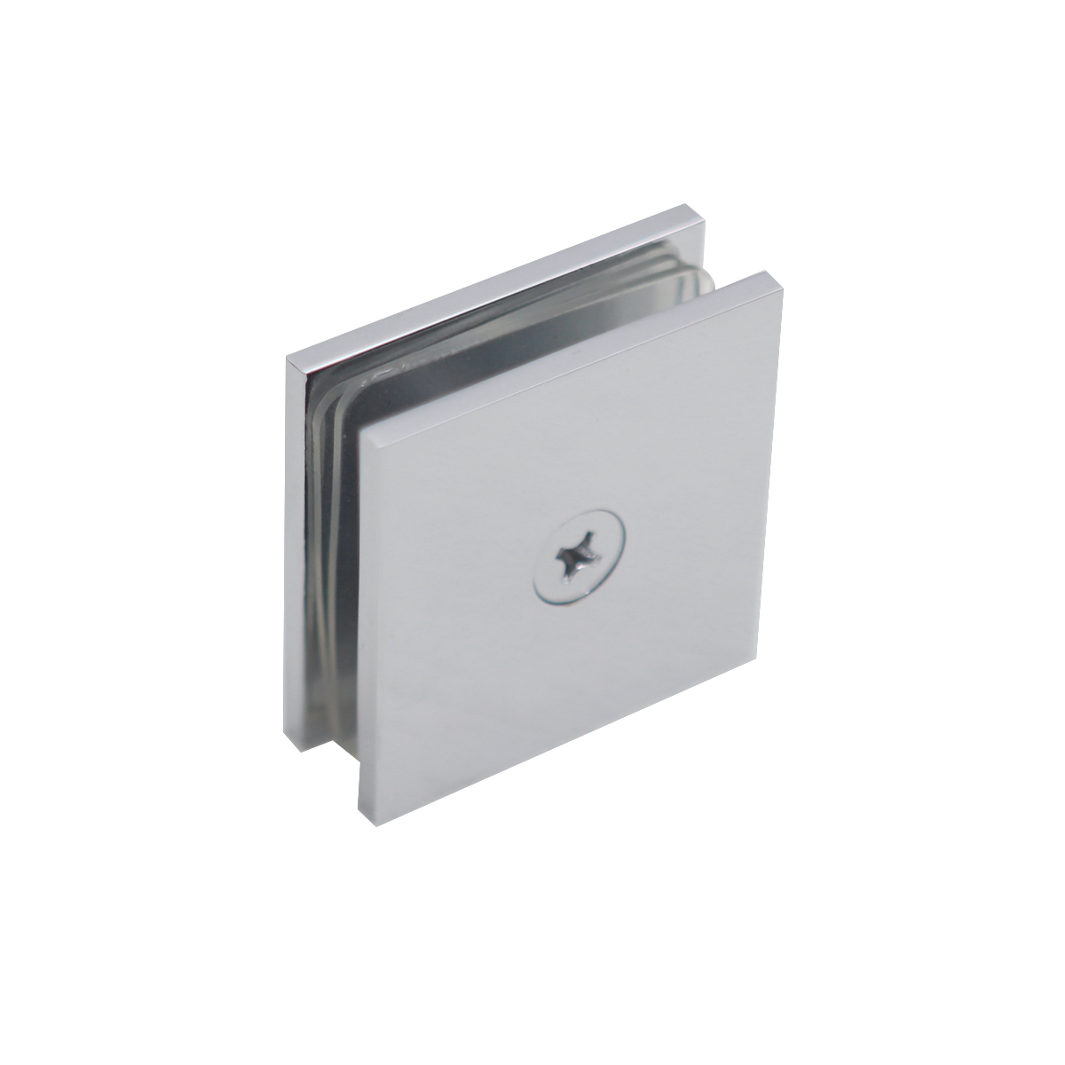 Shower Glass Clip Single Hole Square Bracket Partition Bathroom Accessories - Chrome V528-GLASS-CLAMP-CHROME-515763