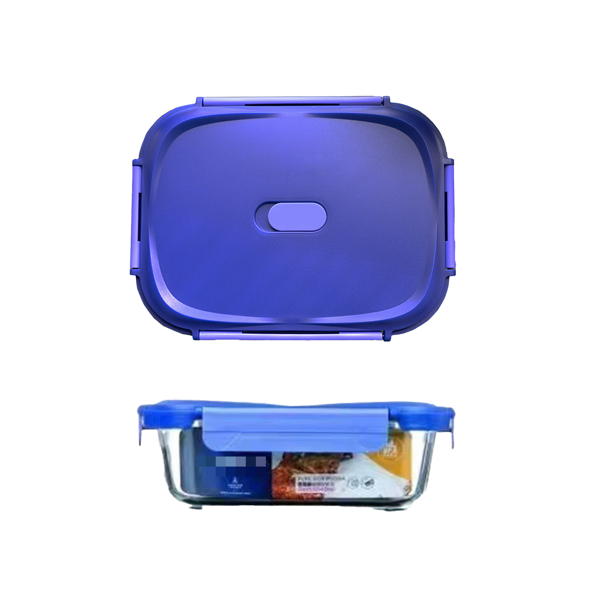 Glass Food Storage Container 1040ml Lunch Bento Box with Lid for Kitchen Prep V528-GLASS-CRISPER-V6872-764584