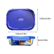 Glass Food Storage Container 1040ml Lunch Bento Box with Lid for Kitchen Prep V528-GLASS-CRISPER-V6872-764584