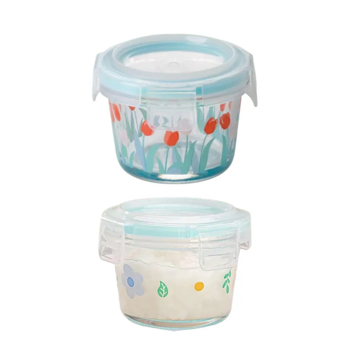 2pcs Glass Food Lunch Box Portable Fresh Seal Storage Container for Meal V528-GLASS-LUNCH-BOX-2PCS-769113