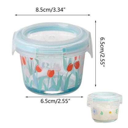 2pcs Glass Food Lunch Box Portable Fresh Seal Storage Container for Meal V528-GLASS-LUNCH-BOX-2PCS-769113