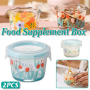 2pcs Glass Food Lunch Box Portable Fresh Seal Storage Container for Meal V528-GLASS-LUNCH-BOX-2PCS-769113