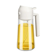 2-in-1 470ml Glass Oil Bottle Spray Pour Automatic Pressure Control Kitchen Tool - Beige V528-GLASS-OILCAN-BEIGE-650994