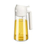 2-in-1 470ml Glass Oil Bottle Spray Pour Automatic Pressure Control Kitchen Tool - Beige V528-GLASS-OILCAN-BEIGE-650994