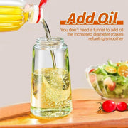 2-in-1 470ml Glass Oil Bottle Spray Pour Automatic Pressure Control Kitchen Tool - Beige V528-GLASS-OILCAN-BEIGE-650994