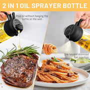 2-in-1 470ml Glass Oil Bottle Spray Pour Automatic Pressure Control Kitchen Tool - Beige V528-GLASS-OILCAN-BEIGE-650994