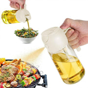 2-in-1 470ml Glass Oil Bottle Spray Pour Automatic Pressure Control Kitchen Tool - Beige V528-GLASS-OILCAN-BEIGE-650994