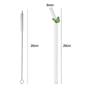 8pcs Colourful Butterfly Glass Straw Reusable Heat Resistant Proof MultiColours V528-GLASS-STRAW-8PCS-313500