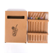 8pcs Colourful Butterfly Glass Straw Reusable Heat Resistant Proof MultiColours V528-GLASS-STRAW-8PCS-313500