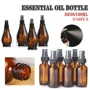 30-100Ml Amber Glass Essential Oil Spray Roller Bottles Mist Sprayer Containers - 30 ML 5PCS