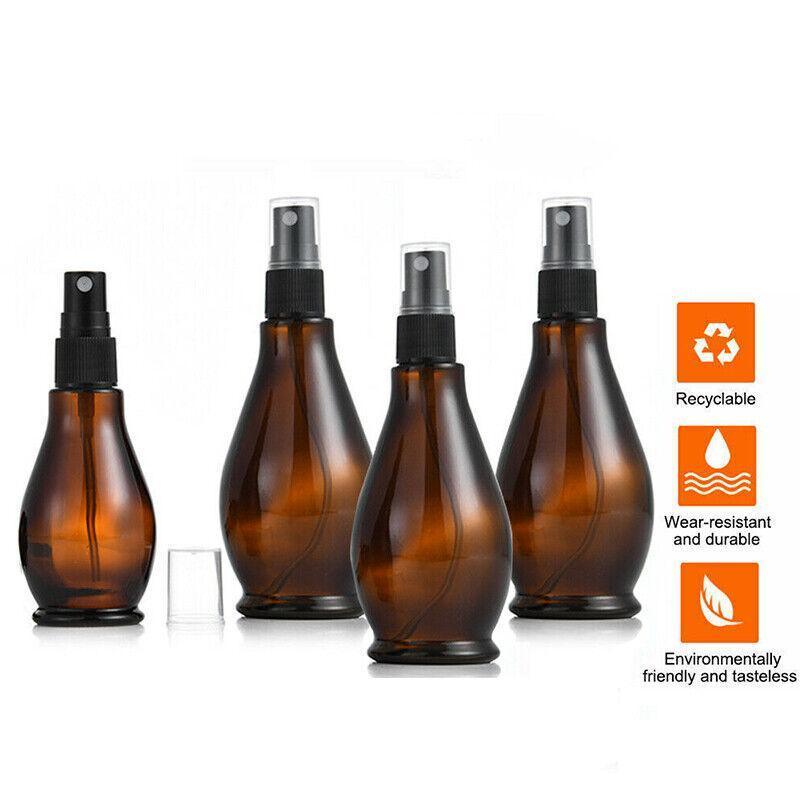 30-100Ml Amber Glass Essential Oil Spray Roller Bottles Mist Sprayer Containers - 30 ML 5PCS