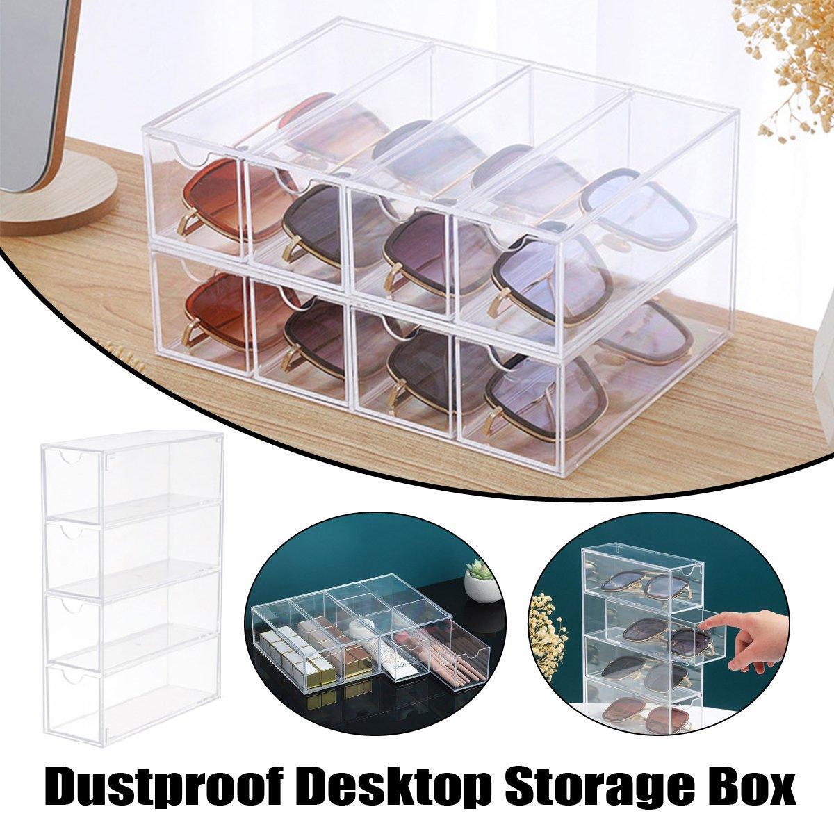 Stackable Acrylic Glasses Sunglasses Display Box Four Layer Drawer Storage V528-GLASSES-CASE-4TH-FLOOR-742995
