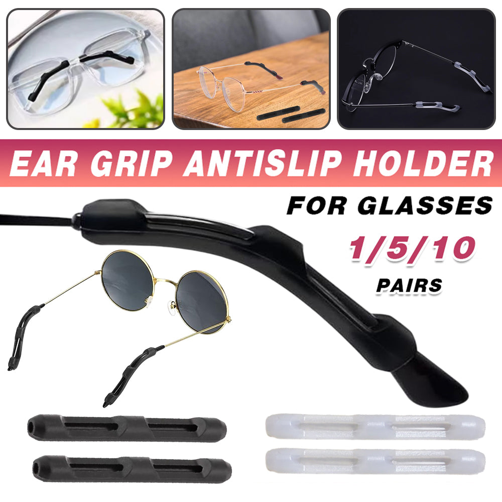 Silicone Eyeglasses Temple Hook Anti Slip Ear Grip Tips Holder for Glasses Spectacles - Transparent 5pairs V528-GLASSES-LEG-TRANS-5PAIRS-981128