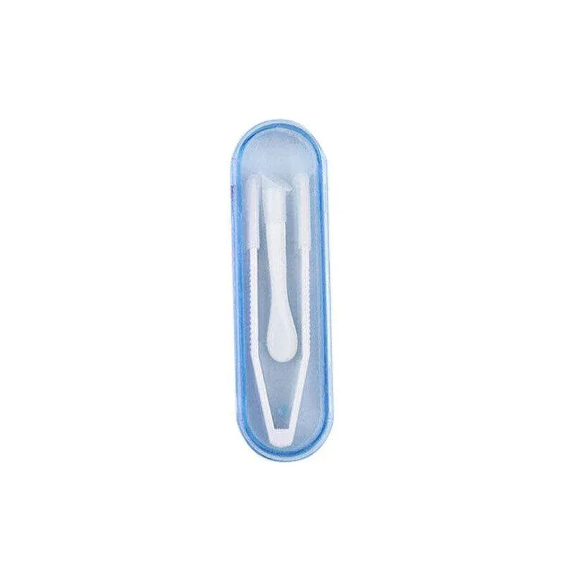 Contact Lens Tweezers Stick Inserter Remover Tool Kit Tip Storage Case Box Set - Blue V528-GLASSESCASELENGTH-BLUE-50829