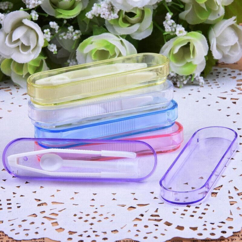 Contact Lens Tweezers Stick Inserter Remover Tool Kit Tip Storage Case Box Set - Blue V528-GLASSESCASELENGTH-BLUE-50829