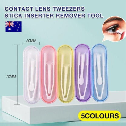 Contact Lens Tweezers Stick Inserter Remover Tool Kit Tip Storage Case Box Set - Yellow V528-GLASSESCASELENGTH-YELLOW-39056