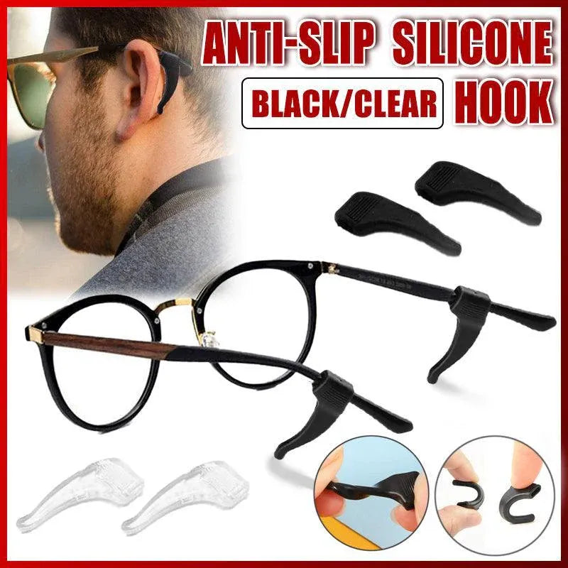 Silicone Glasses Ear Hooks Anti Slip Grip Spectacle Holder Sports Temple Tips - Black V528-GLASSESHOLDER-BLACK-612286