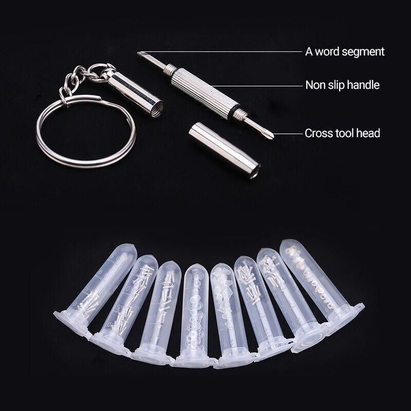 Eyeglass Sun Glasses Optical Repair Tool Screw Nut Nose Pad Assortment Set Kit V528-GLASSESMAINTENANCEKIT-390197