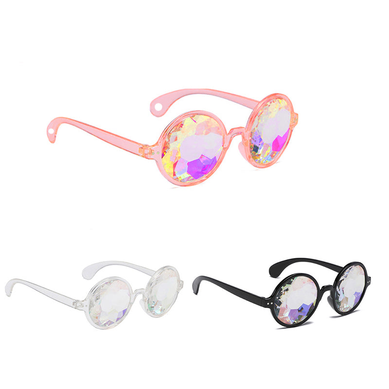 Festival Rave Kaleidoscope Glasses Prism Lens Crystal Effect Party Sunglasses - Pink V528-GLASSESRAVE-PINK-772904