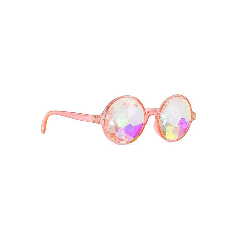 Festival Rave Kaleidoscope Glasses Prism Lens Crystal Effect Party Sunglasses - Pink V528-GLASSESRAVE-PINK-772904