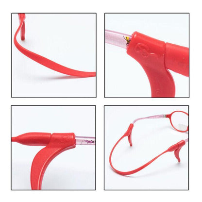Silicone Glasses Strap and Ear Grip Set Eyeglasses Holder Cord with Hooks 20cm - Orange V528-GLASSESROPESET-ORANGE-89699