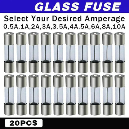 20Pcs M205 Glass Fuse 5Mm X 20Mm Slow Blow 250V / Select From 0.5A To 10A Amp - 20PCS F4A V528-GLASSFUSE-4A-20PCS-850617