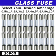 20Pcs M205 Glass Fuse 5Mm X 20Mm Slow Blow 250V / Select From 0.5A To 10A Amp - 20PCS F8A V528-GLASSFUSE-8A-20PCS-442826