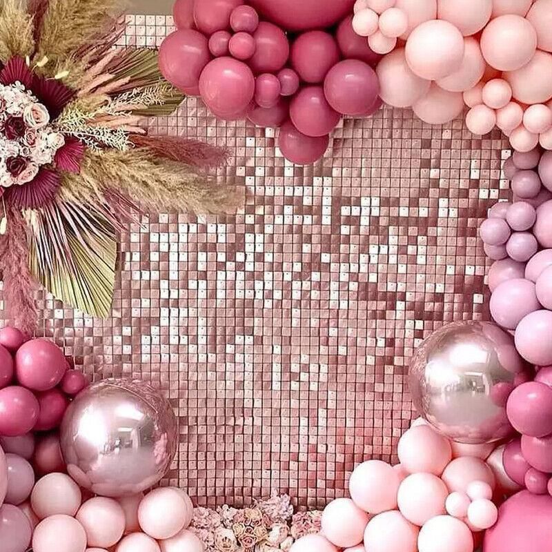 Rectangle Tinsel Curtain Shimmer Wall Backdrop 2M Length Party Decoration Sequin - Gold V528-GLITTERBACKGROUND-GOLD-724993