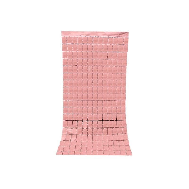 Rectangle Tinsel Curtain Shimmer Wall Backdrop 2M Length Party Decoration Sequin - Rose Gold V528-GLITTERBACKGROUND-ROSEGOLD767848